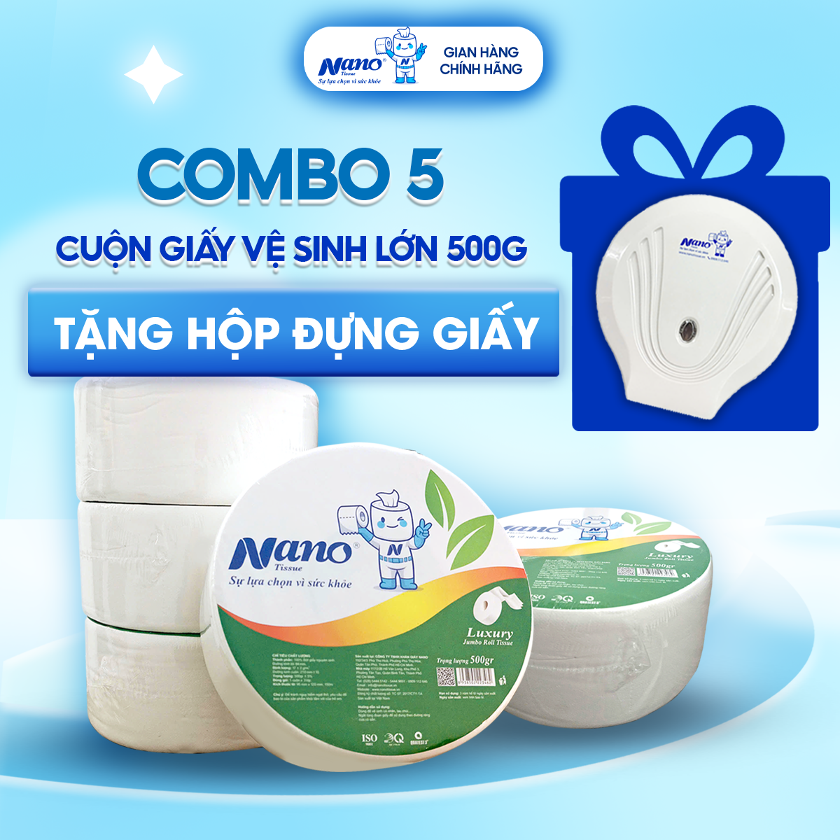 Giấy vệ sinh cuộn lớn 500gr